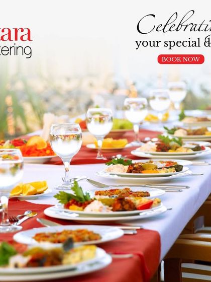 We are dedicated to celebrating your special days. This image shows a beautifully arranged dining table with place settings, ready for guests at a formal event.