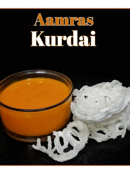 Aamras and Kurdai is a classic summer combination in Maharashtra. The sweet mango pulp pairs beautifully with the crispy, sun-dried wheat crisps. The Kurdai is also homemade, following a traditional, rigorous process.