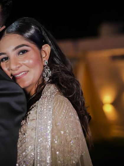 A happy, candid close-up of a couple, capturing a moment of affection and warmth.