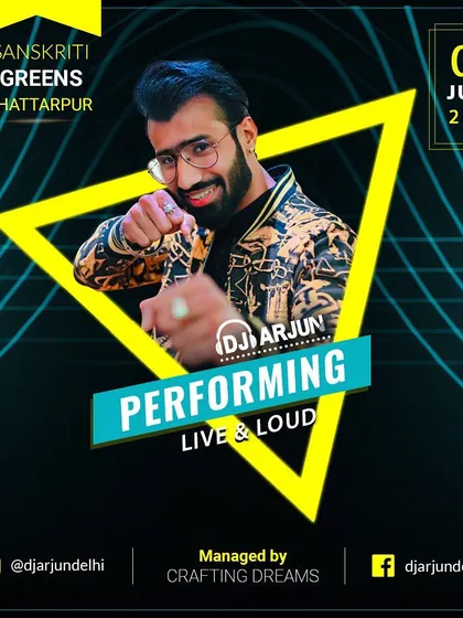 A poster for a live and loud performance at Sanskriti Greens. This venue is one of my frequent spots for big celebrations.
