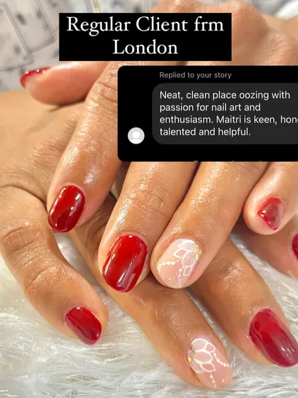 Blessed with the best clients, like this regular who visits from London. Her review says it all: "Neat, clean place oozing with passion for nail art."