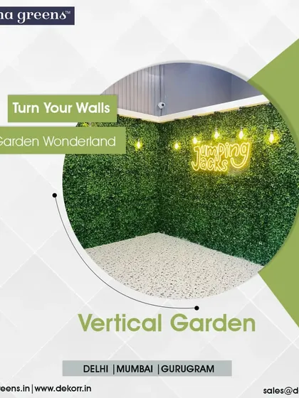 A vertical garden can turn any corner into a fun photo booth or feature wall. Here, we installed a simple green wall and added a custom neon sign for a commercial client.