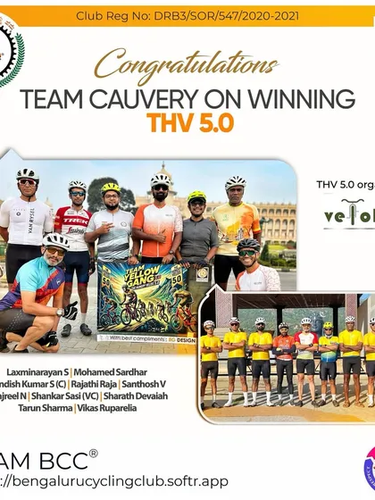 We are incredibly proud of Team Cauvery for their victory at THV 5.0, an event organized by Velokofi. This win is a testament to their teamwork, perseverance, and hunger to compete. It showcases the competitive spirit that thrives within our club.