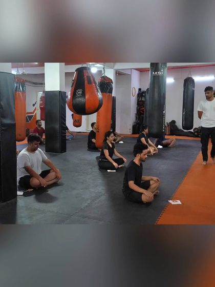 A wide view of our detox and yoga session. The gym floor transforms into a space of calm and recovery, where members stretch and recharge together.