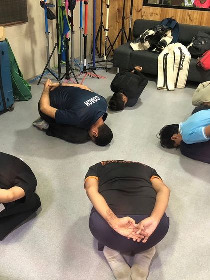 A recovery and flexibility session for our athletes. We teach our shooters the importance of post-training recovery to prevent injuries and maintain peak physical condition.