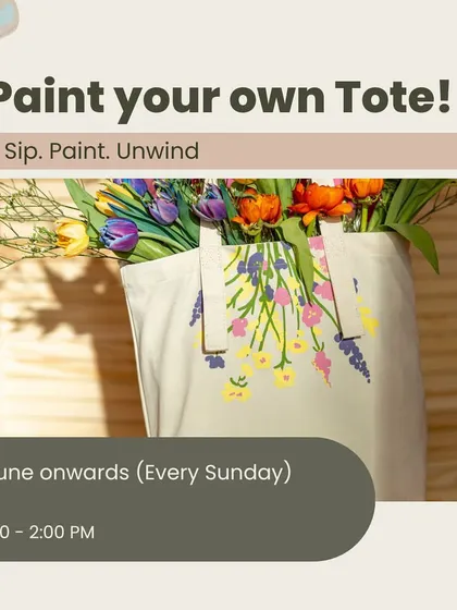Our 'Paint your own Tote' workshops are a crowd favorite. Come design and paint a functional piece of art that reflects your personal style.