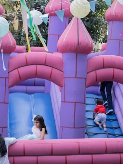 Watch your little ones' faces light up as they conquer our giant inflatable bouncy castle. Set up in our safe, green outdoor zone, it's a guaranteed source of endless jumping, sliding, and happy exhaustion for kids of all ages.