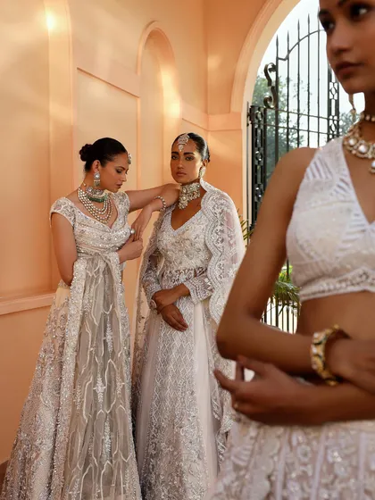 A group shot capturing the essence of the all-white collection. My role was to ensure each model's look was distinct yet part of a unified, elegant theme for this bridal campaign.