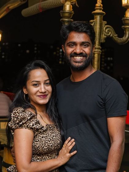 Another shot of this happy couple on the rooftop.