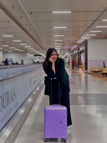 Another shot of my airport look. A comfortable co-ord set is my go-to for long flights.
