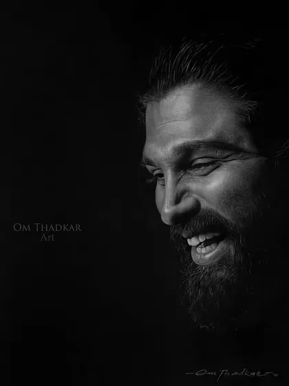 A charcoal portrait of the actor Allu Arjun, where I focused on capturing his charisma and expressive smile. The dramatic contrast between light and dark brings a powerful depth to the artwork.