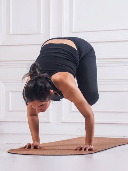 Holding Kakasana. The key is to shift your weight forward, engage your core, and gaze ahead. It's a powerful lesson in finding your center of gravity.