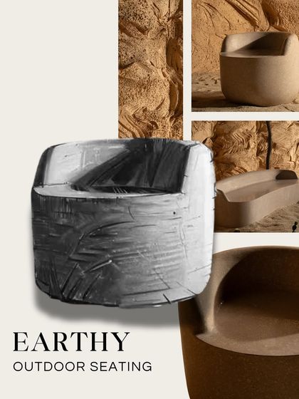Our Re-Rooted Collection brings nature’s raw beauty to modern outdoor spaces. This mood board showcases our earthy outdoor seating, which combines organic forms with modern design to elevate your experience with style and serenity.