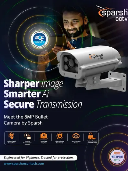 Sharper image, smarter AI, and secure transmission define my 8MP Bullet Camera. This STQC-certified camera is engineered for vigilance, featuring a tamper-resistant design and AI-powered analytics for trusted protection.