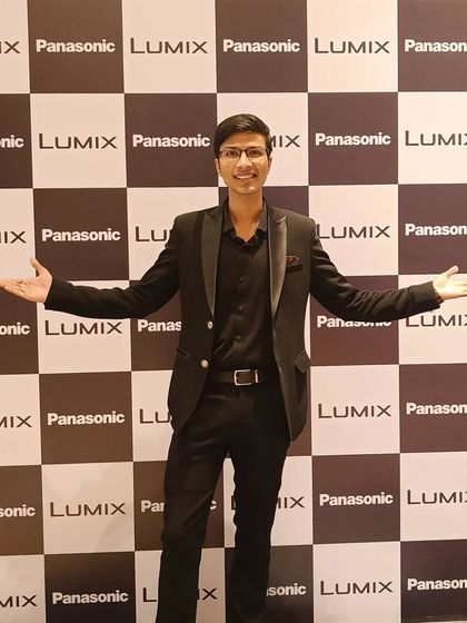 In front of the Panasonic Lumix backdrop. Grateful for the opportunity to perform for such a well-known brand.