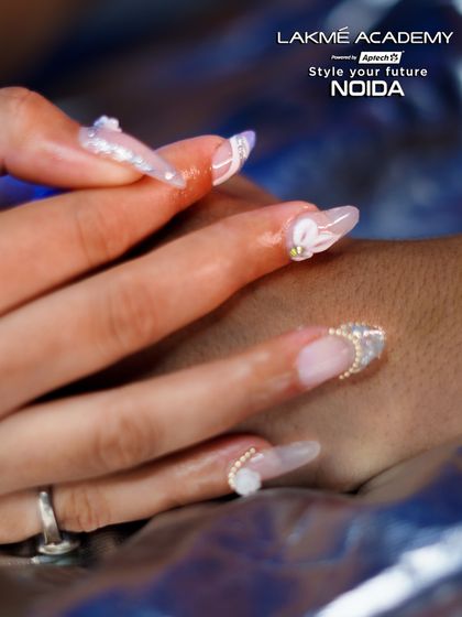 A close-up on the intricate details, including the sugar-effect glitter and tiny pearl embellishments.