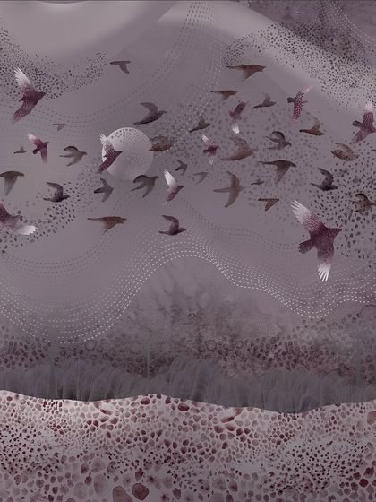 The visual identity for ColourNext 2025, featuring the Colour of the Year, 'Cardinal.' The illustration is mystical and immersive, designed to evoke a spectrum of feelings from vitality to contemplation, setting the tone for the entire forecast.