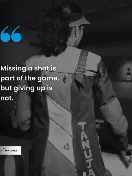 Missing a shot is part of the game, but giving up is not. Resilience is what separates a champion from the rest.