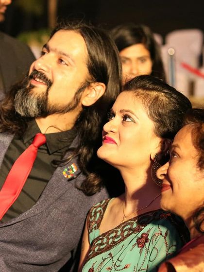 Sharing a moment with the brilliant Ricky Kej and a fellow artist. I am grateful for the many opportunities I have had to collaborate and create music with him.