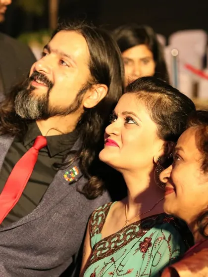 Sharing a moment with the brilliant Ricky Kej and a fellow artist. I am grateful for the many opportunities I have had to collaborate and create music with him.
