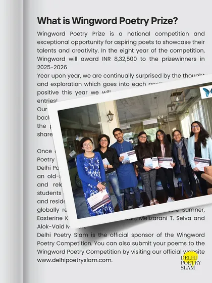 A glimpse into the Wingword Poetry Prize, featuring a group of past winners and participants at one of our events.