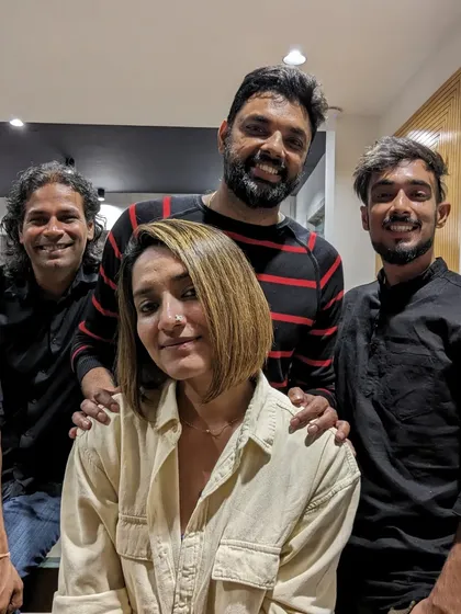 A group photo with some friends who came to support my first show. Their encouragement means the world.