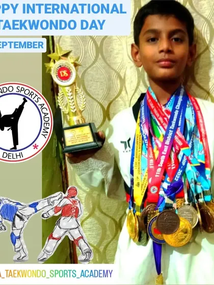 Celebrating International Taekwondo Day by highlighting our champions like Mukul Bansal, who has an impressive collection of medals.