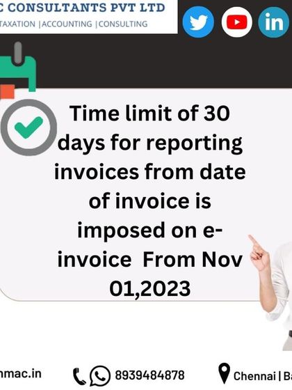 From November 1, 2023, a 30-day time limit for reporting invoices on the e-invoice portal was imposed. This makes timely data entry crucial for compliance. I ensure my clients' invoicing processes are aligned with these deadlines.
