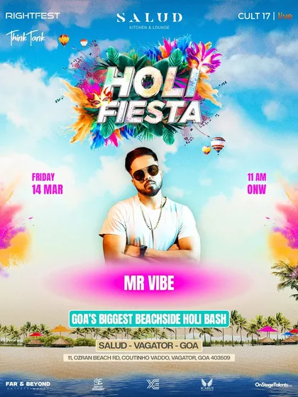 Mr Vibe announced for the Holi Fiesta lineup. We select artists whose energy and music style match the celebratory atmosphere of Holi.