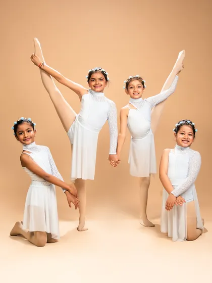 Our young dancers from 'Liquid Soul' showcasing their flexibility and grace. The piece is a celebration of fluidity and flowing movement.