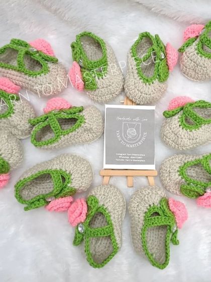 Another view of the bulk order of rose booties, showing my capacity to handle larger requests for parties or events.