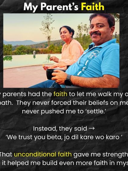 This is my story of how faith changed my life. I took a leap of faith in 2020, quitting my corporate job at Amazon & PayPal to become a coach. It was my wife's and parents' unshakable faith that gave me the strength to turn my passion into my profession, going from one client to over 1000 globally.