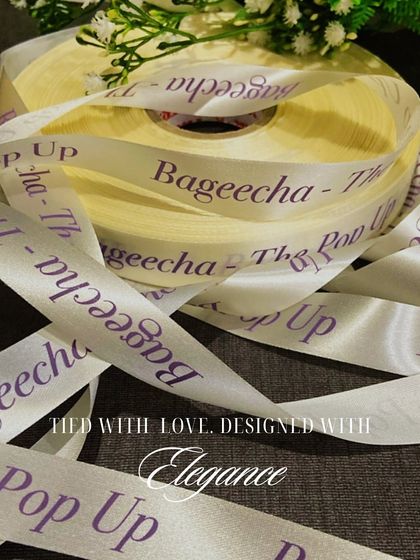 Tied with love, designed with elegance. We create personalised ribbons with your name, logo, or a special message, perfect for gift packaging or event decor.