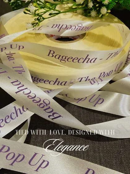 Tied with love, designed with elegance. We offer personalised ribbons for every festive occasion. You can add any name, text, or logo with a low minimum order quantity.