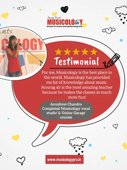 Anushree, who completed our Vocal Studio and Guitar Garage courses, calls me the most amazing teacher for making classes so much fun.