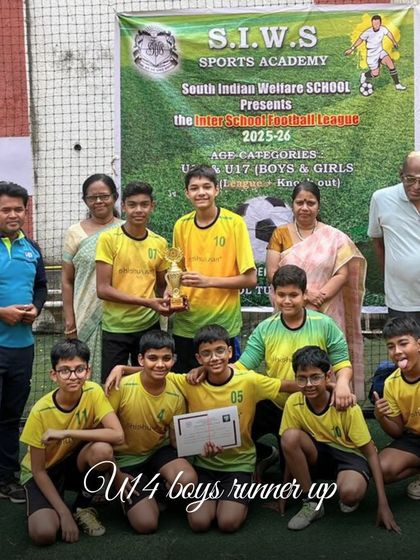 The Shishuvan U14 boys' team, runners-up in the Inter-School Football League. Their performance showcases the high level of competition we manage.