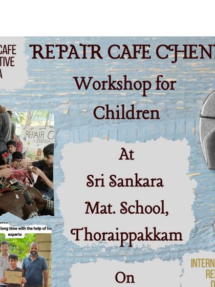 Announcing a repair training workshop for children in Chennai. We regularly host special events to celebrate occasions like International Repair Day.