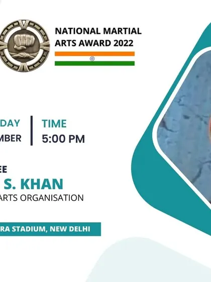 Announcing the National Martial Arts Award 2022 for Dr. S. S. Khan in the Martial Arts Organisation category. We believe in recognizing the tireless efforts of individuals and organizations that contribute to the sports ecosystem.