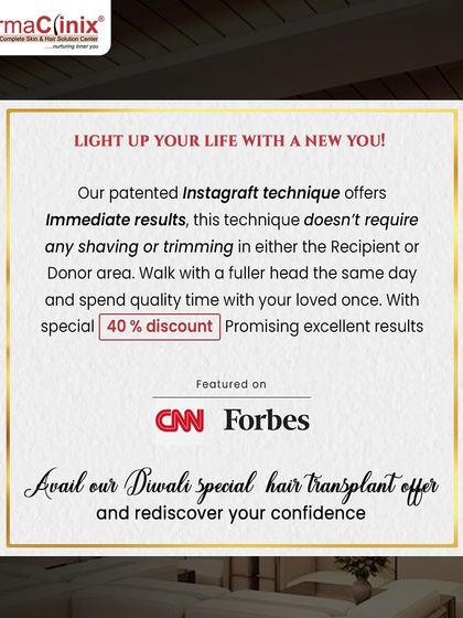 As featured on CNN and Forbes, my patented Instagraft technique offers immediate results without any shaving or trimming. This allows you to spend quality time with loved ones without any signs of having undergone a procedure.