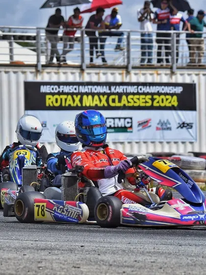 Three drivers battling for position, showcasing the skill and precision required to compete at this level.