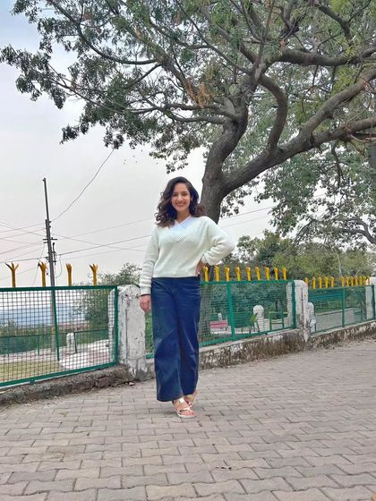 Taking a walk on a paved path near my home. Even a simple walk feels special with such beautiful old trees and fresh air.