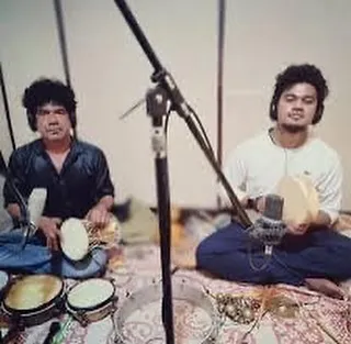 The percussion duo Shivamallu and Mallusudan, who bring the vibrant energy of folk rhythms to the stage.