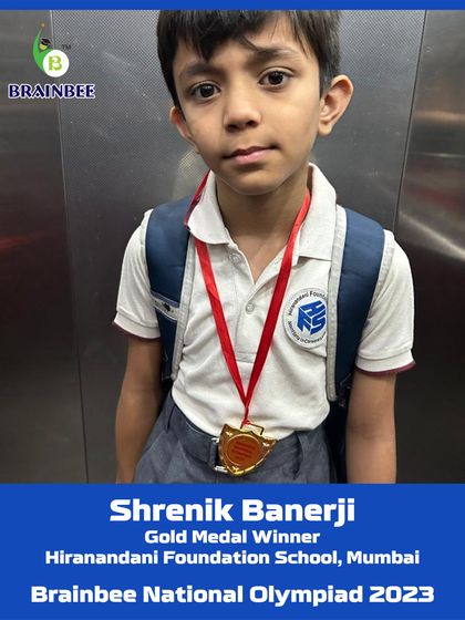 Shrenik Banerji from Hiranandani Foundation School, Mumbai, a Gold Medal winner at the 2023 National Olympiad.