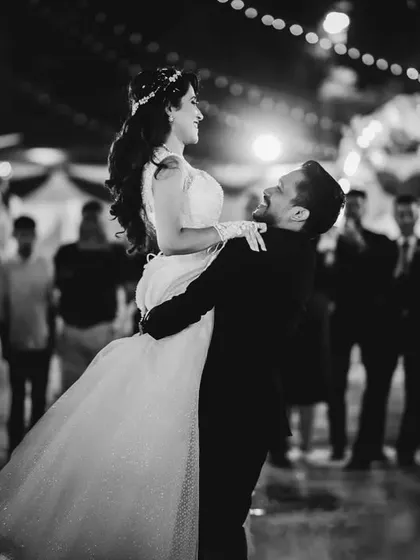 A timeless black and white portrait of the first dance. I focus on capturing the connection between the couple, creating an image that feels both classic and full of emotion.