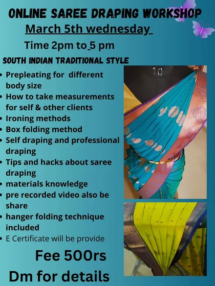 This workshop focused on practical aspects like pre-pleating for different body sizes and how to take measurements.