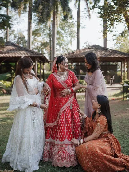 Some of my favorite shots of my bride Chetna. She was so full of life, and it was a joy to get her ready. Her classic red lehenga was paired with a soft glam look that was perfect for her vibrant personality.