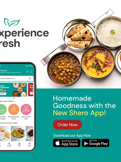 Ready to taste the goodness? Ordering is easy with the new Shero app. Browse daily menus from home chefs in your area, place an order, and get fresh, hygienic homemade meals delivered right to your doorstep.