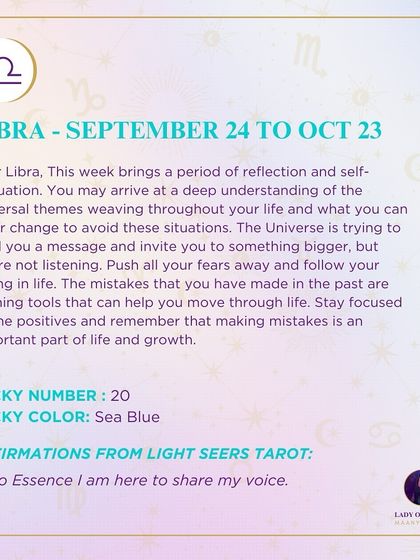 A weekly tarot prediction for Libra about reflection and self-evaluation. This reading is a message from the Universe inviting you to push past your fears and follow your calling.