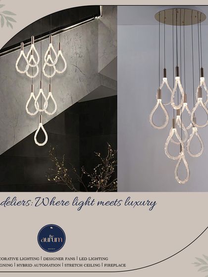 This teardrop-shaped LED chandelier is a perfect example of modern elegance. I love how its looping forms create a sense of fluidity and grace, ideal for hanging in a stairwell or over a modern dining table.