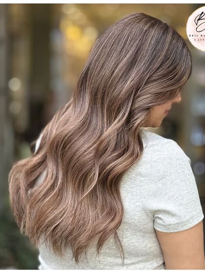 Another angle of the stunning ash blonde, showing how the light catches the cool tones.